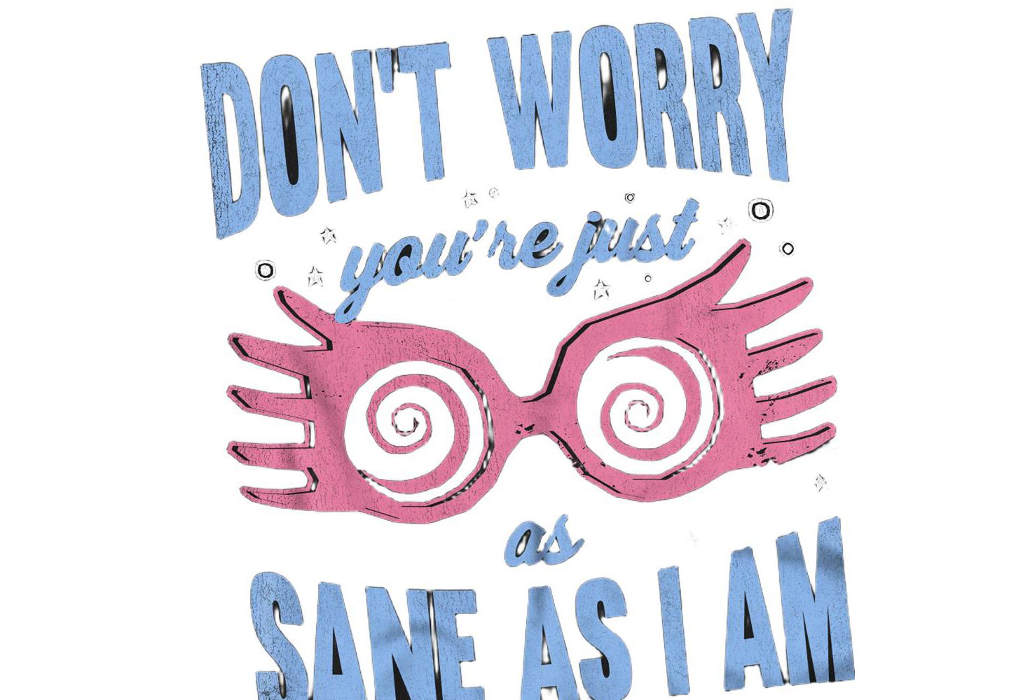Мужская футболка Harry Potter Don't Worry You're Just As Sane As I Am, цвет: Чёрный — фото 2