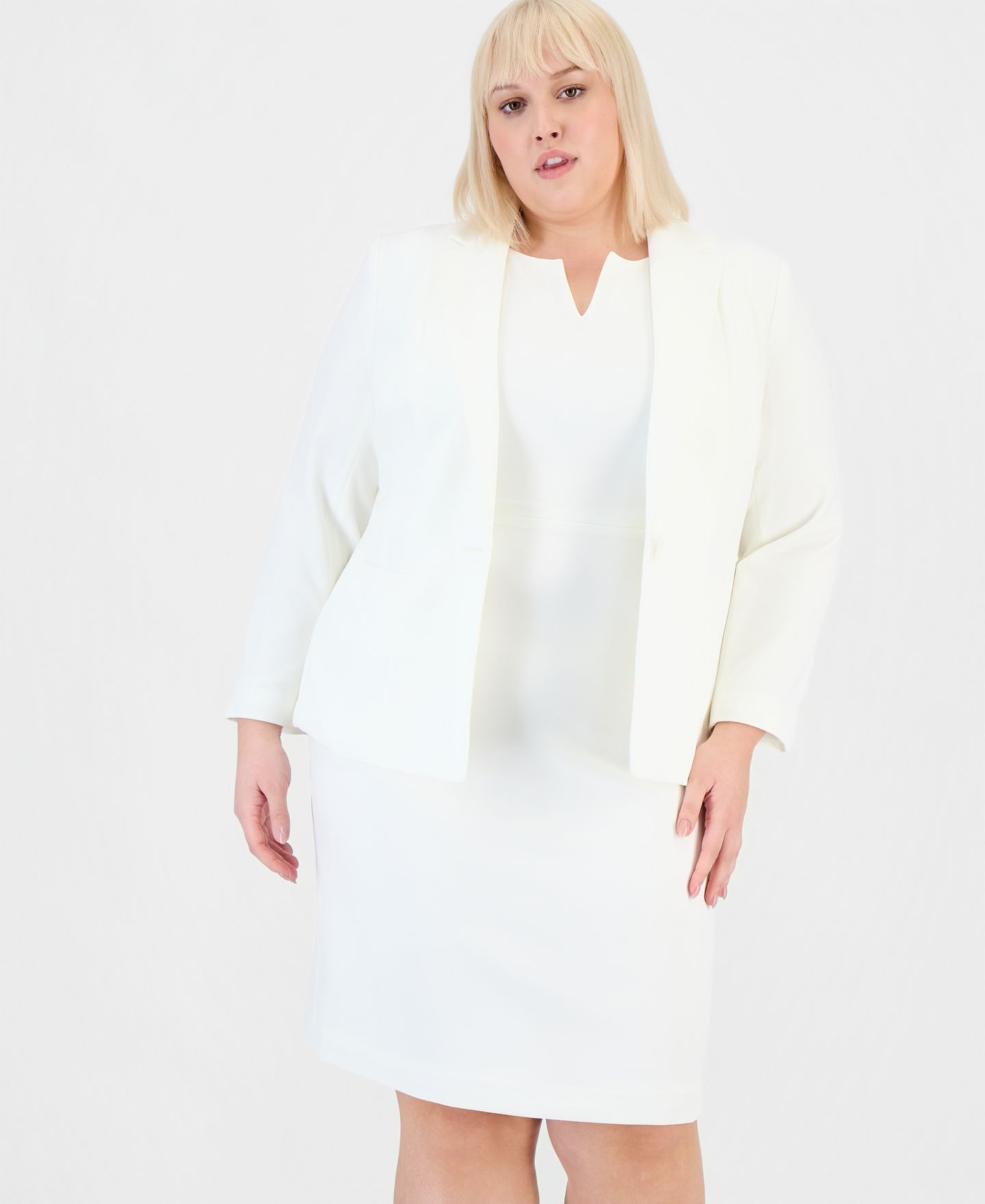 Женское платье Kasper Plus Size Blazer & Sheath, цвет: Чёрный — фото 2