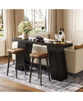 70.8-Inch Long Black Console Table for Entryway, Narrow Modern Sofa Table, Black