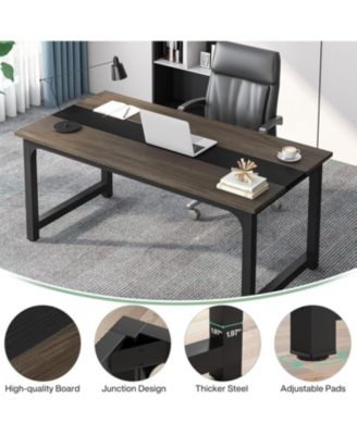 63” Executive Desk, Large Office Computer Desk with Thicken Frame, Modern Simple Workstation Business Furniture