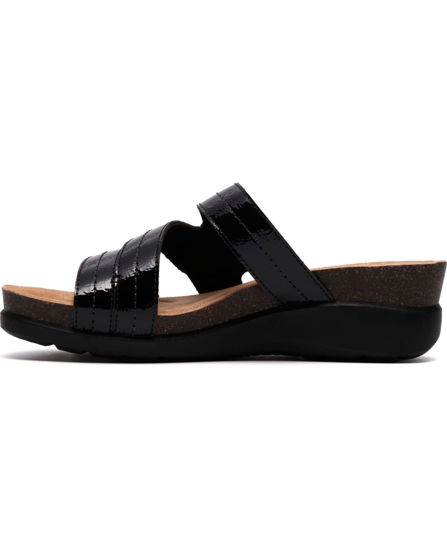 Женские сандалии Clarks Calenne Holly Slip-On, цвет: Чёрная лаковая кожа — фото 6