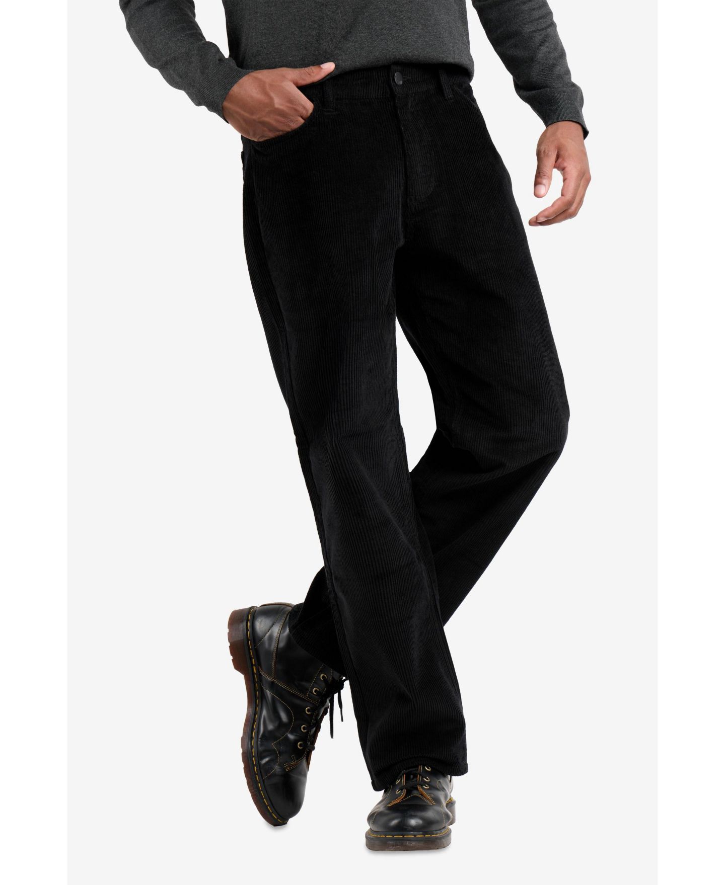 Мужские брюки SPRING + MERCER Athletic Fit Corduroy, цвет: Чёрный — фото 5