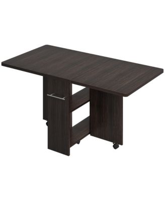 Kitchen Table Movable Space Saving Foldable Kitchen Table for Dining Room, Home Office, Living Room