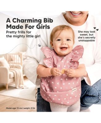 2-Pack Fae Waterproof Bibs for Baby Girl, Boy - Large Baby Bibs for Eating, Infant Feeding Essentials, Lightweight, Cute