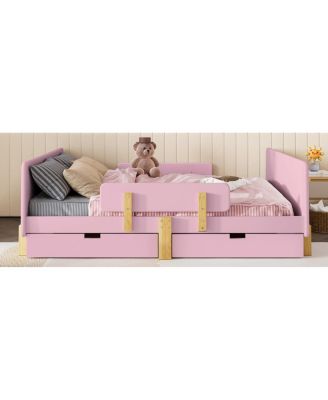 Platform Bed with Storage, Solid Wood Frame, No Box Spring Needed
