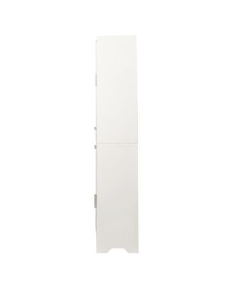 White 70.87" H Tall Bathroom Storage Cabinet with 2 Doors & 2 Drawers