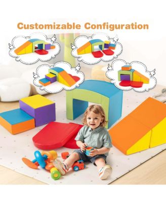 6 PCS Multi-color Climb and Crawl Activity Playset with Tunnel Slide Stairs & Ramp