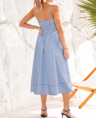 Women's Woodland Striped Midi Beach Dress