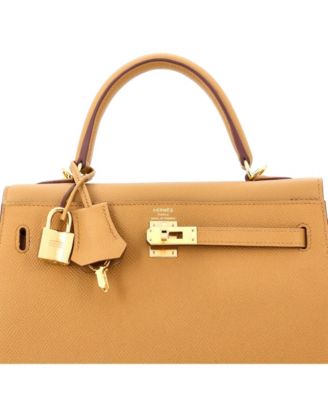 Kelly 25 Handbag Brown Epsom with Gold Hardware