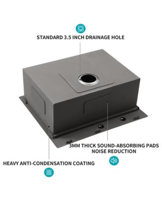 28x22x10inch Drop In Kitchen Sink Stainless Steel Workstation Single Bowl 16 Gauge Topmount