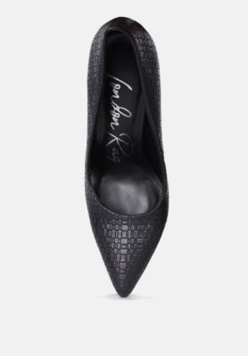 Womens Brinkles Weave Pattern High Heel Pumps
