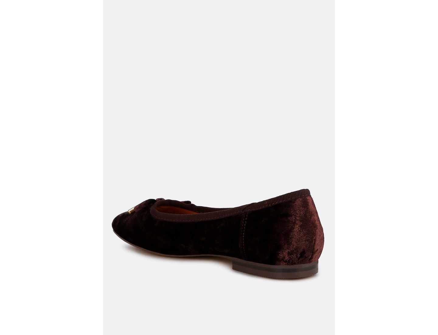 Женские бархатные балетки Rag & Co Buckrose с бантом, цвет: Коричневый — фото 4