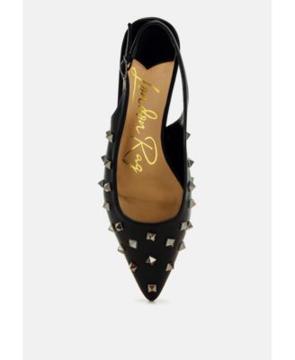 Womens Hegron Stud Embellished Kitten Heels