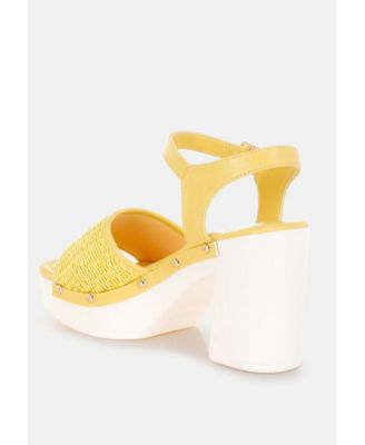 Womens Mazaro Raffia Chunky Sandals