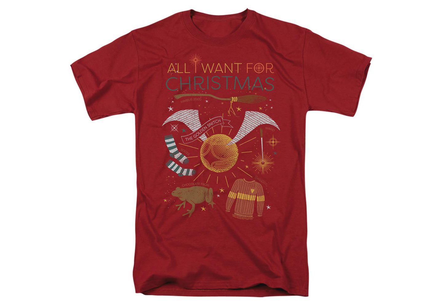 Мужская футболка Harry Potter All I Want For Christmas!, цвет: Красный — фото 1