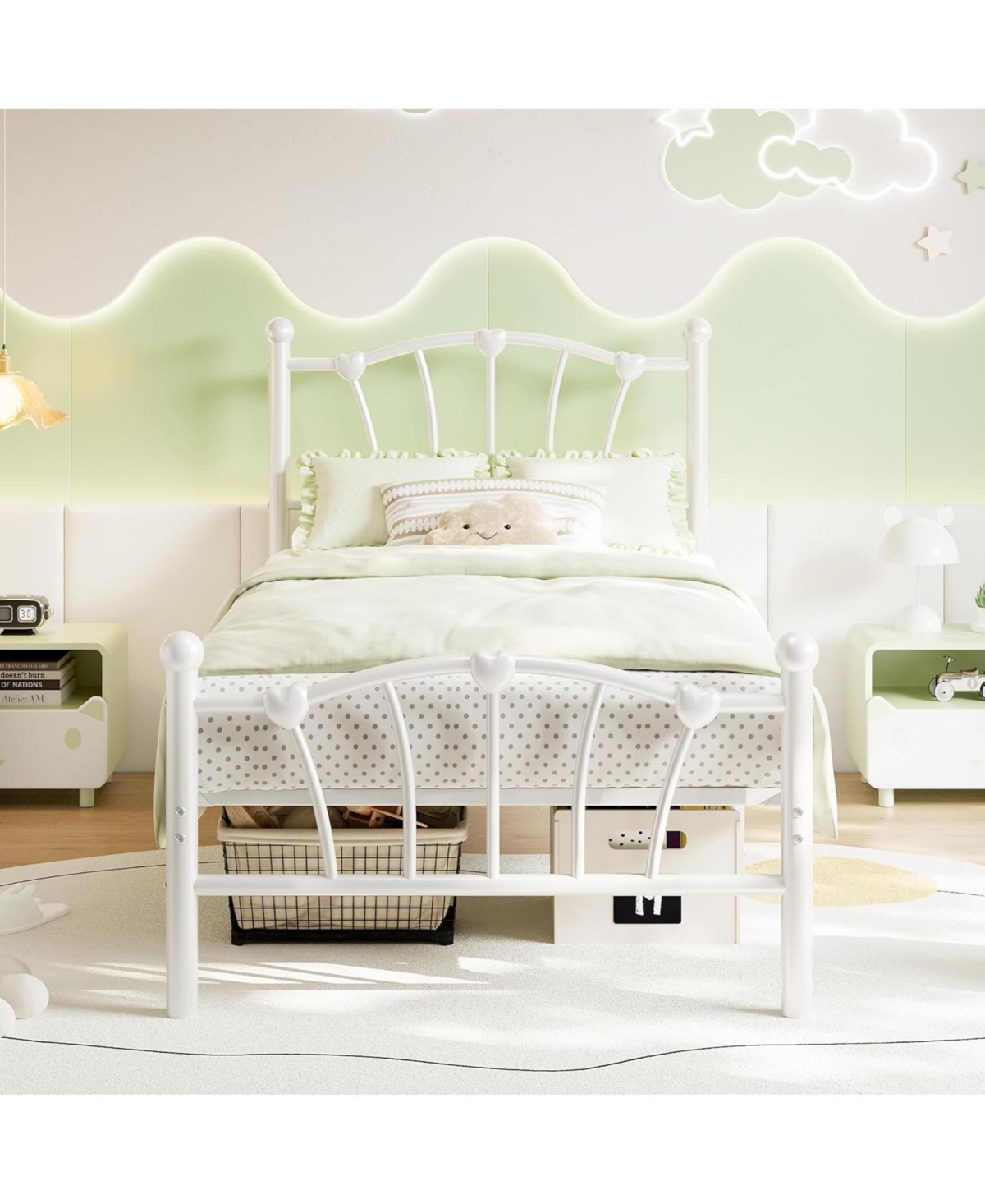 gaomon Twin Metal Bed Frame, Frames for Girls