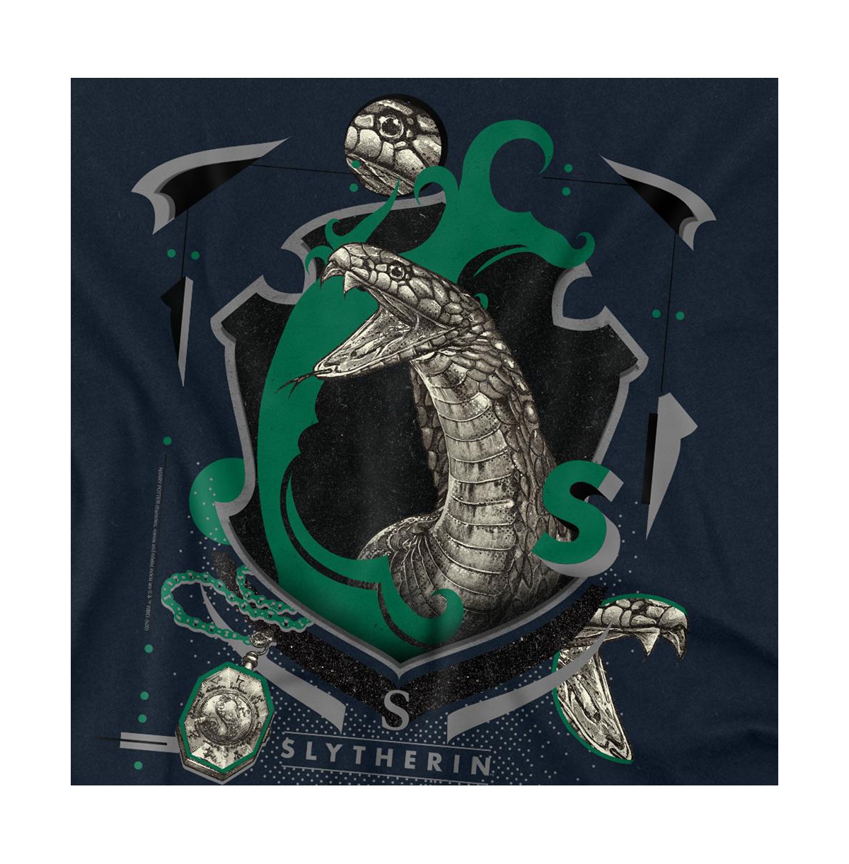 Harry Potter Men's Slytherin Magicial Mischief Level Up Crest T Shirt