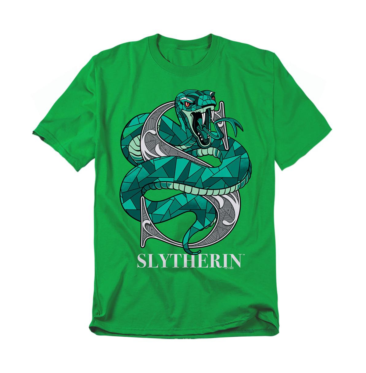 Harry Potter Men's Mosaic Slytherin With Snake T Shirt