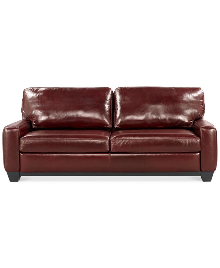 Furniture Hampton 83" Leather Sofa Macy's