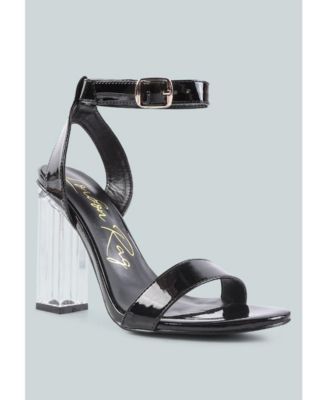 Womens Poloma Clear Block Heel Party Sandals