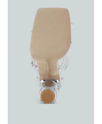 Womens Affluence Jeweled High Heel Sandals