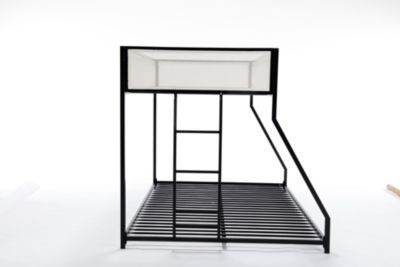 Streamdale Adam Twin Full Bunk Black with White Mesh Guard Rail