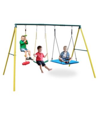 Boys Safe & Fun Swing Set 2-Seat with Safety Belt
