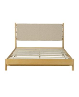Queen Mid-Century Platform Bed Frame with Headboard