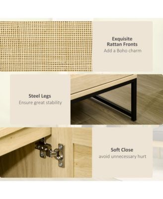 Storage Sideboard with Rat Doors and Storage, Natural