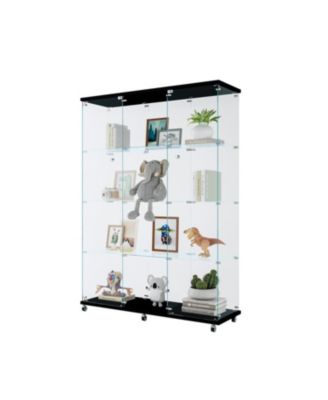 Black Glass Display Cabinet | 4 Shelves | Living Spaces