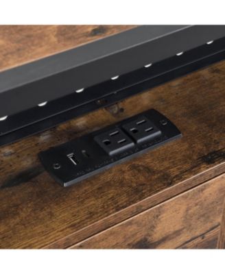 King Platform Bed with Headboard, USB Ports, Storage Drawers, LED Lights