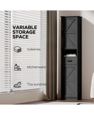 Streamdale 69" Tall Bathroom Storage Cabinet with Barn Doors & Drawer