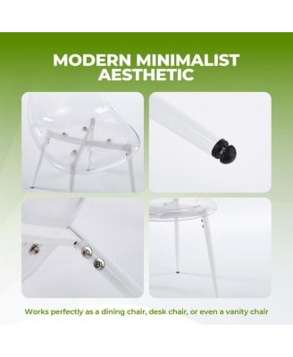 Streamdale dining chair, set of 4,metal leg, plastic seat