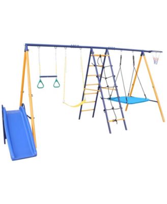 Boys Streamdale Swing Set Slide, Swings, Net, Ladder
