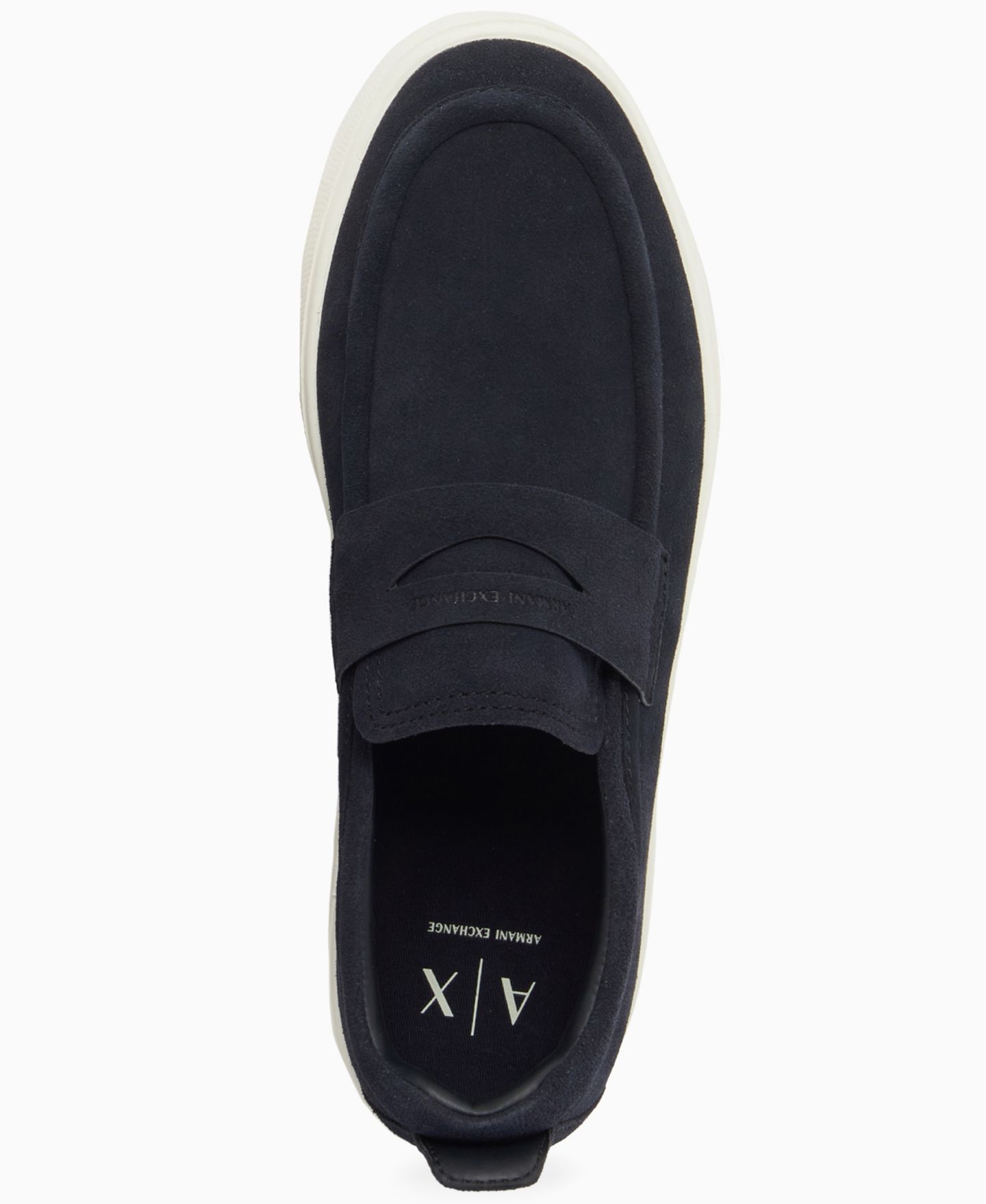 Мужские туфли A|X Armani Exchange London Suede Slip-On, цвет: Глубокий тёмно-синий — фото 4