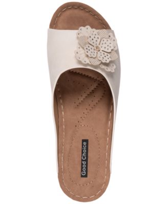 Women's Clover Flower Rosette Comfort Slip-On Sandals