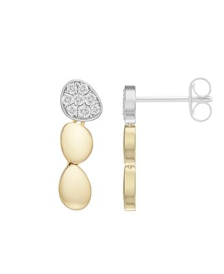 Diamond (1/4 ct. t.w.) Earrings in Sterling Silver and 14k Gold Over Sterling Silver