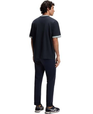 Men's Cotton Striped Trim Relaxed-Fit T-Shirt