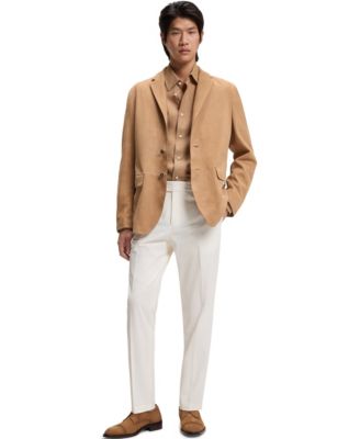 Men's Stretch-Cotton Poplin Tapered-Fit Pants