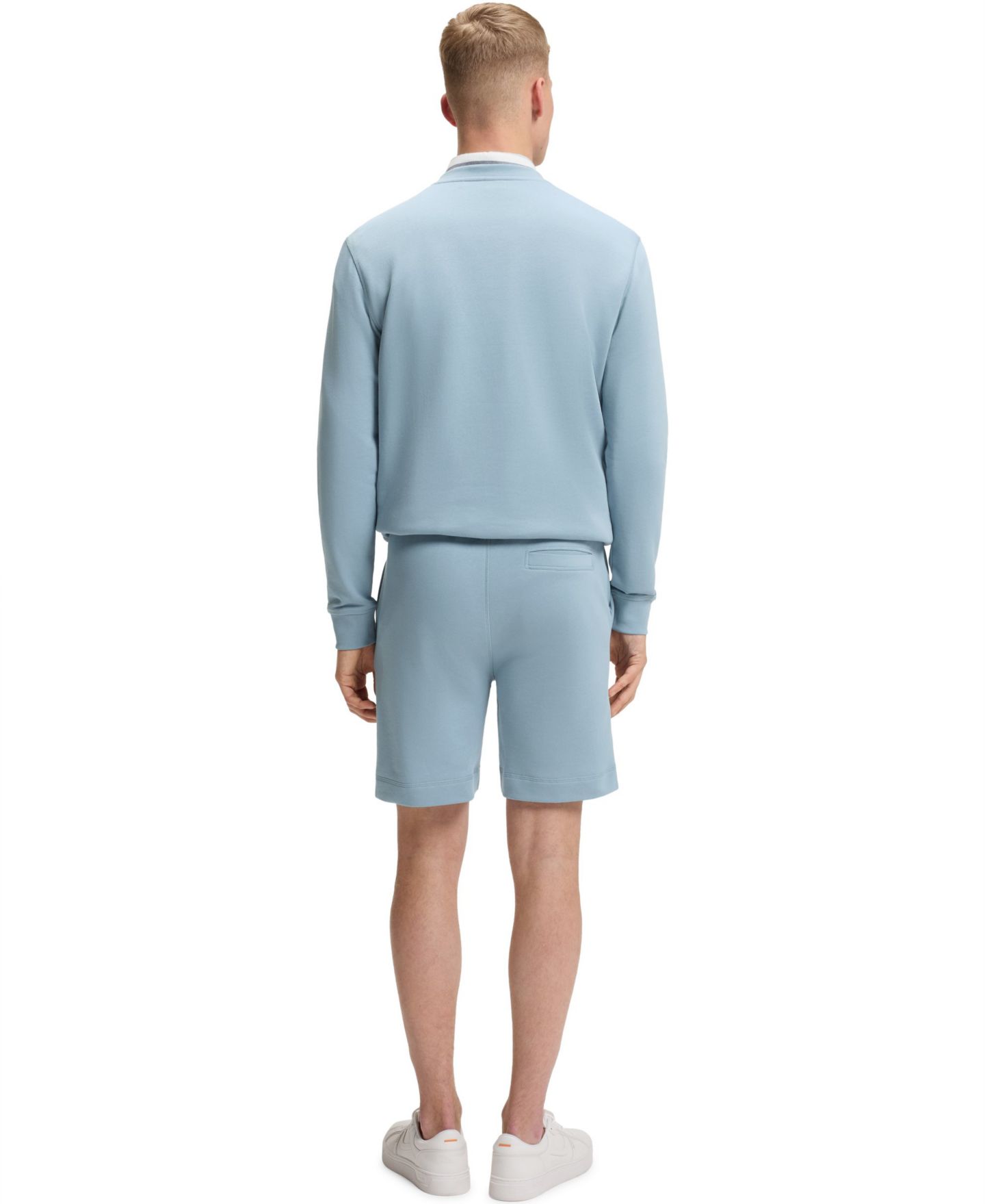 Мужские шорты Hugo Boss Cotton-Terry Logo Patch, цвет: Синий — фото 3