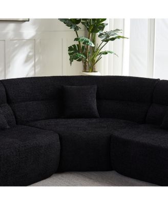 Streamdale Modern Luxury 123.2-inch Curved Chenille Modular Cloud Sofa.