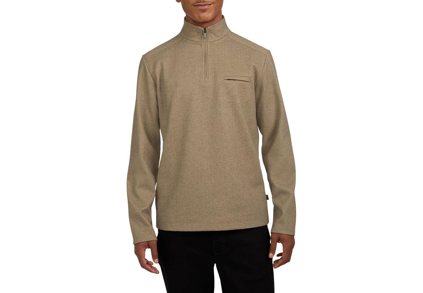 Мужская толстовка на молнии DKNY Macon Quarter Zip, цвет: Рыжевато-коричневый — фото 1