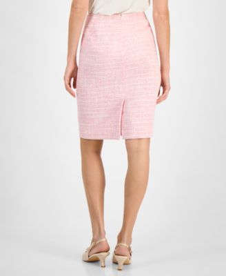 Women's Contrast-Trim Tweed Pencil Skirt, Regular & Petite