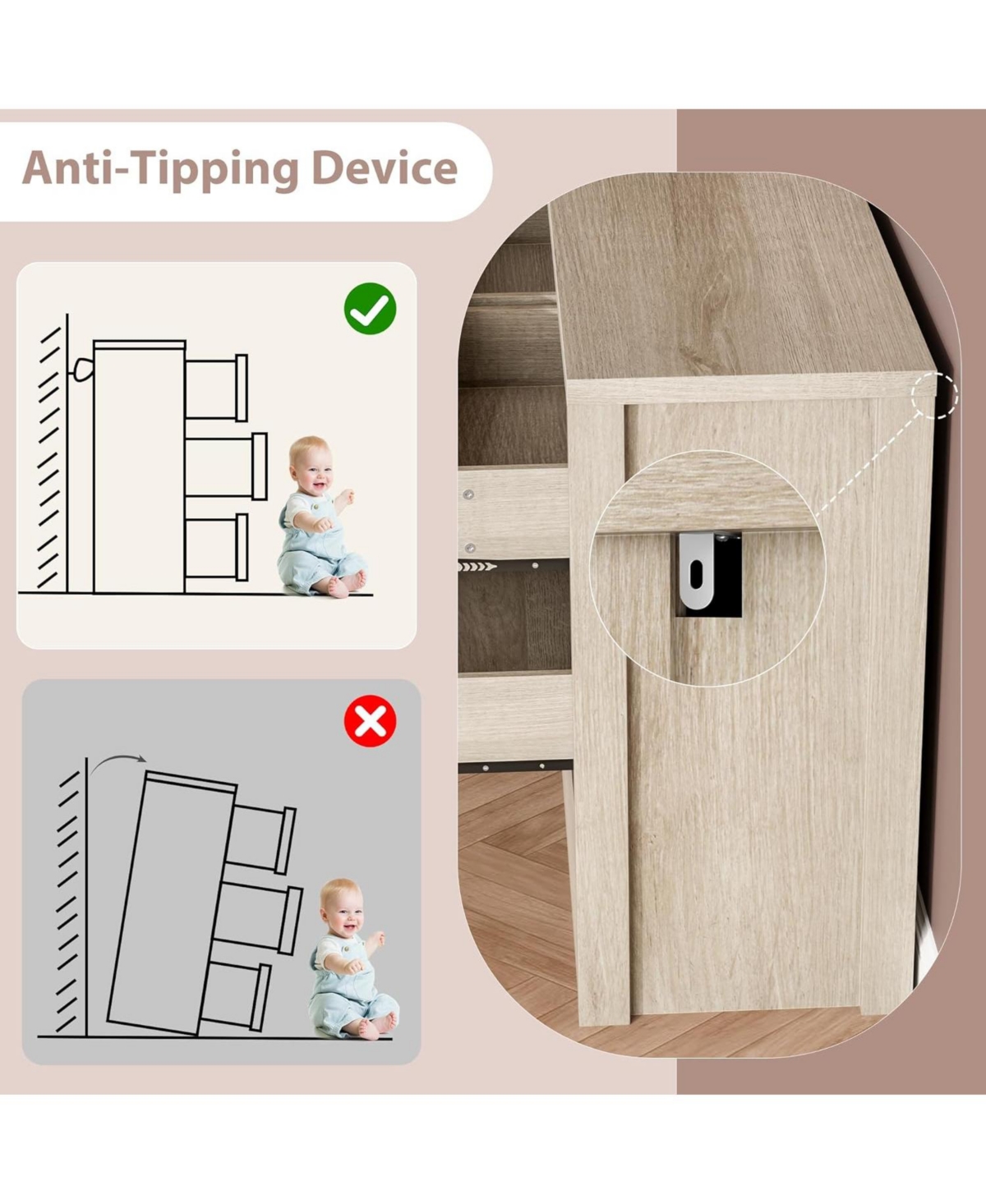 gaomon 9-Drawer Dresser for Bedroom, Wide Modern Wooden Storage Chest for Living Room & Entryway