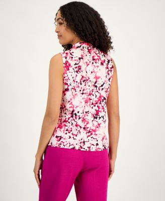 Women's Tie-Neck Sleeveless Top, Regular & Petite
