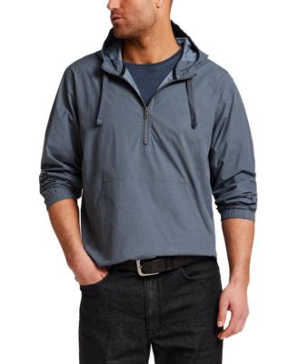 Men's Distressed Poplin Pull-On Hoodie Jacket