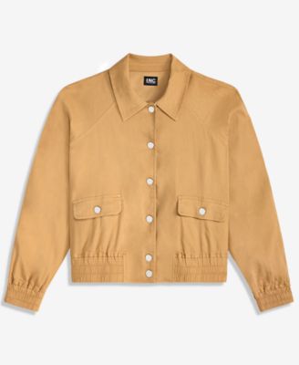 Women's Linen-Blend Bomber Jacket