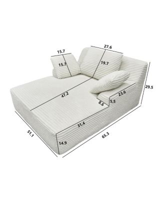 Durable Corduroy Couch with Memory Foam & Pocket Springs