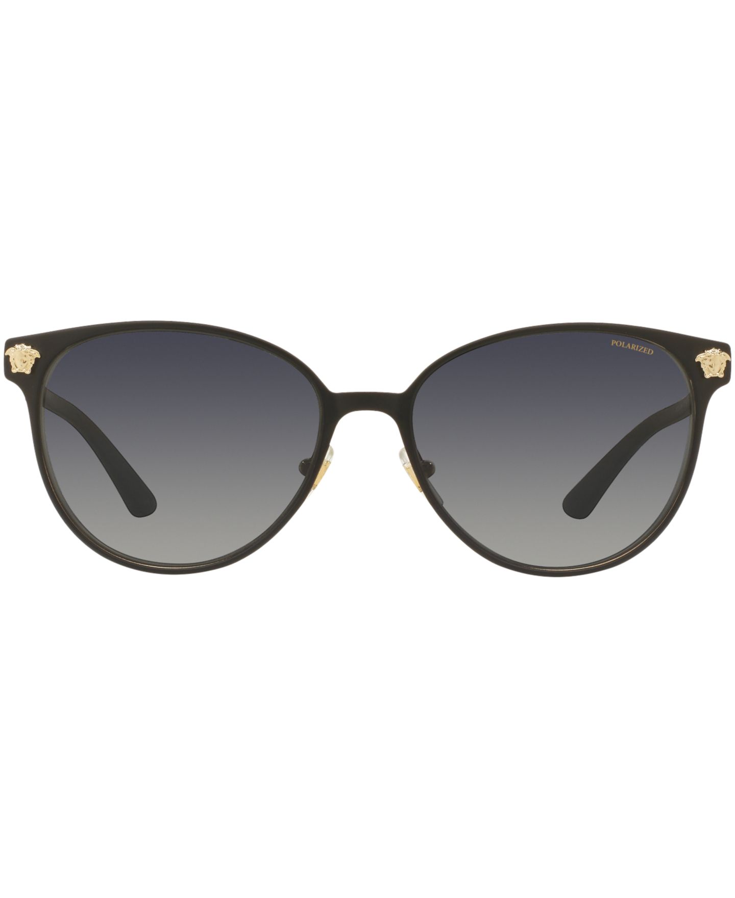 Женские солнцезащитные очки Versace Polarized Sunglasses, VE2168, цвет: Чёрный / Серый — фото 2