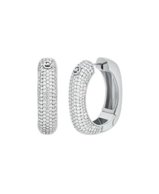 Silver-Tone Brass Hoop Earrings